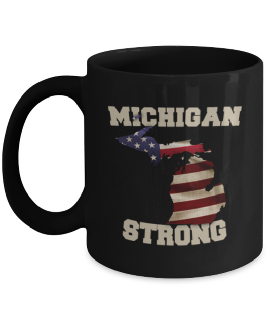 Michigan State coffee Black mug - Porcelain Black Funny Coffee Mug, Black coffee mugs 11 oz