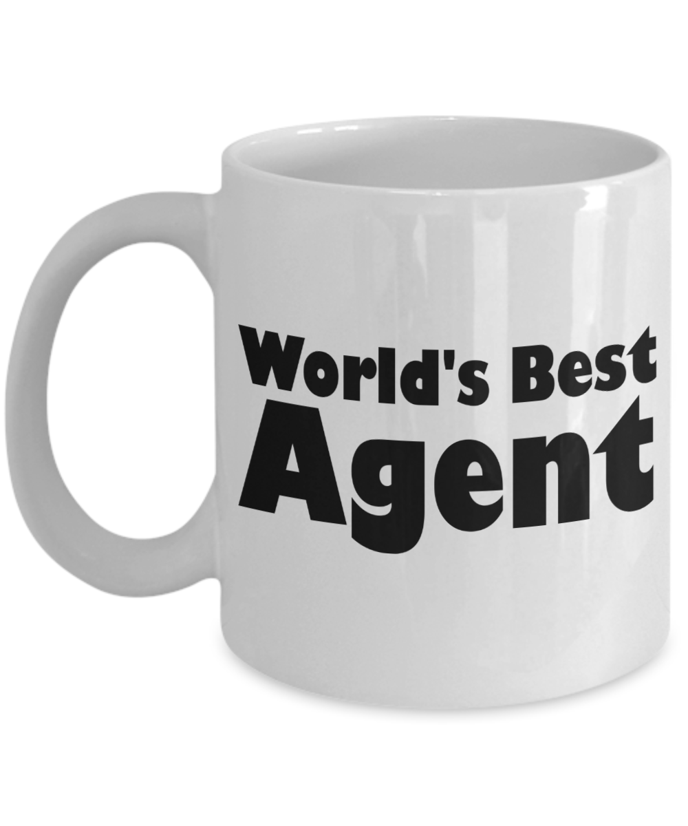 World's Best Agent Coffee Mug - White Porcelain Coffee Cup,Premium 11 oz White coffee cup