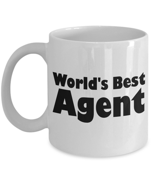 World's Best Agent Coffee Mug - White Porcelain Coffee Cup,Premium 11 oz White coffee cup