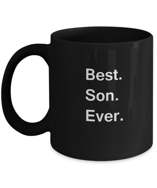 Best Son Ever Black Mugs - Gift from Dad/Mom, Funny Black coffee mugs 11 oz