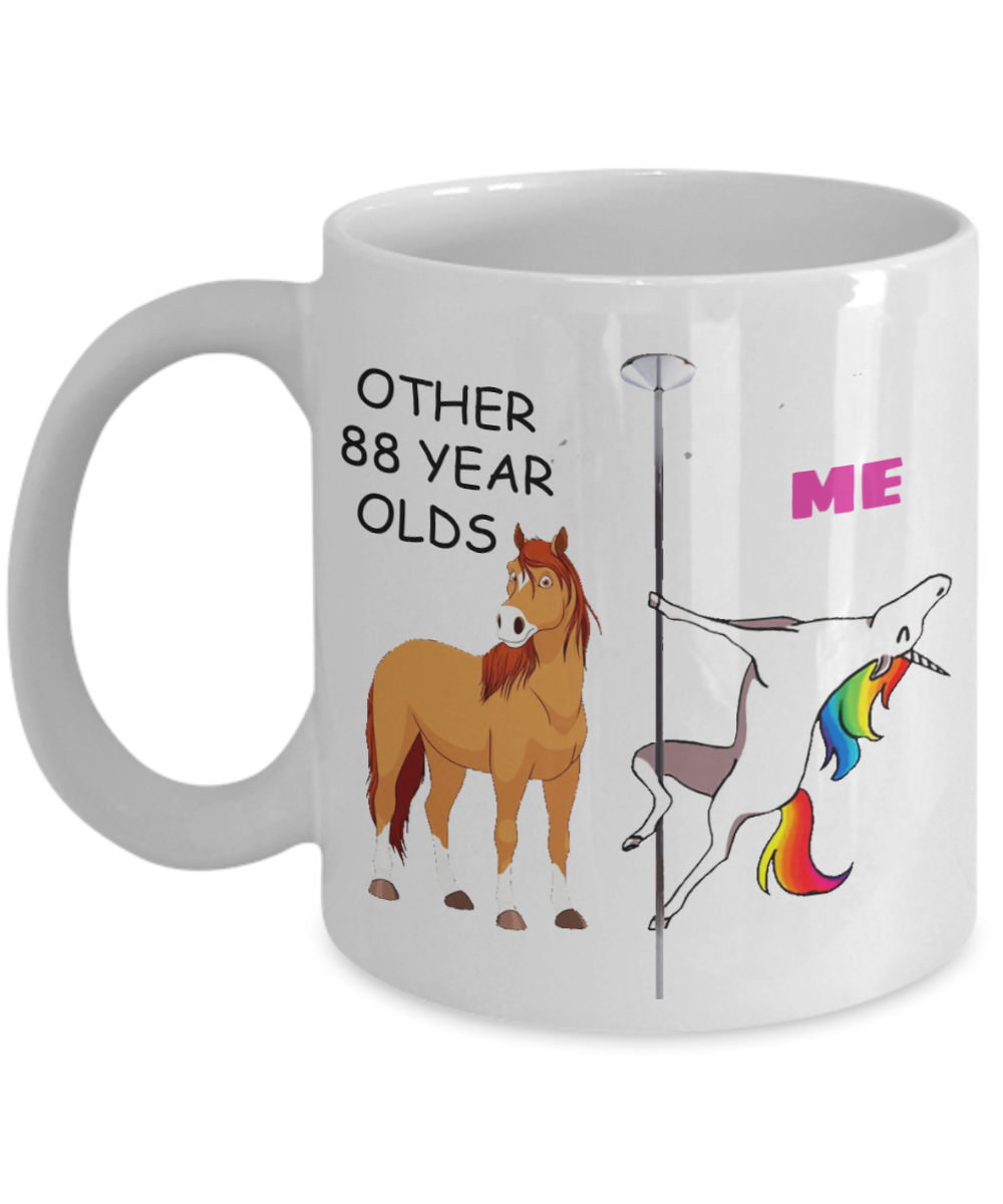 88th Birthday Gift for Women - Other 88 Year Olds Me Unicorn Coffee Mug - Funny White Porcelain Coffee 11 oz for Grandma, Mom, Sister, Best Friend, Women, Her - Born In 1932