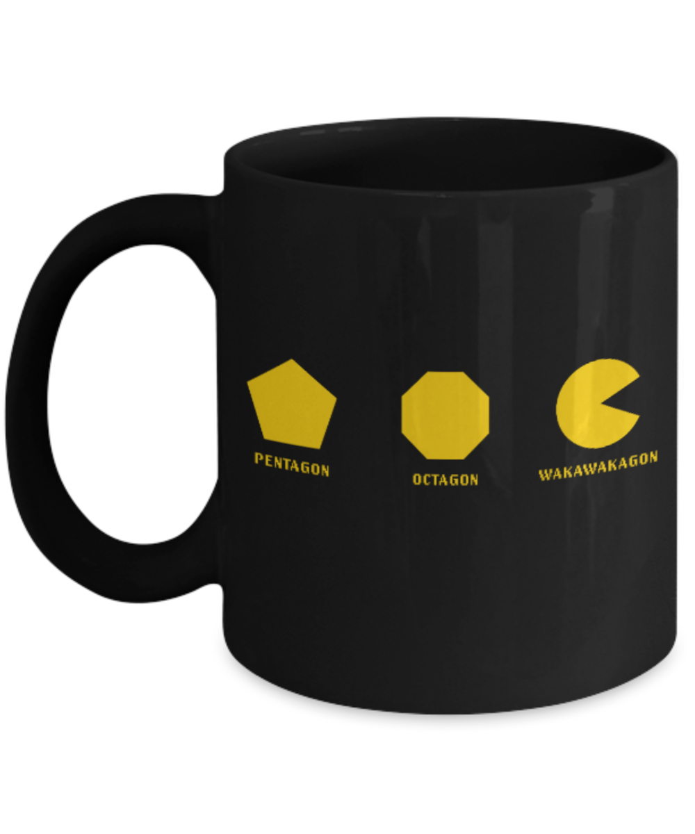 Games Lovers mugs, Wakawakagon - Black Coffee Mug Porcelain Tea Cup 11 oz - Great Gift