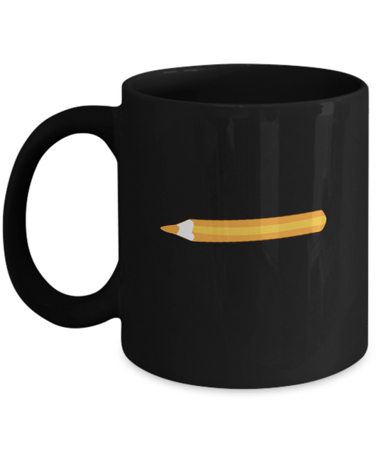 Pencil Orange 3 Black Mugs - Funny coffee mugs Black coffee mugs 11 oz