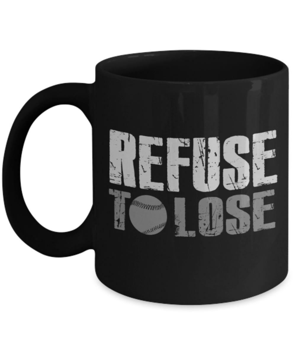 Workout lovers mugs, Refuse to Lose - Funny Black Porcelain Coffee 11 oz