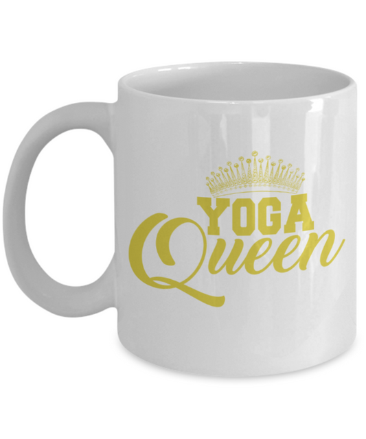 Yoga lovers mugs, Yoga Queen - Funny White Porcelain Coffee 11 oz
