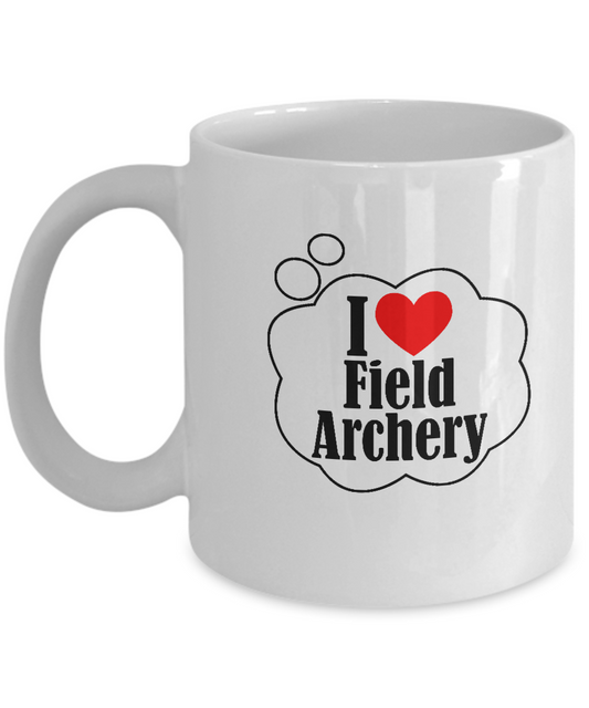 I love Field Archery White Coffee mugs - White coffee mugs 11 oz