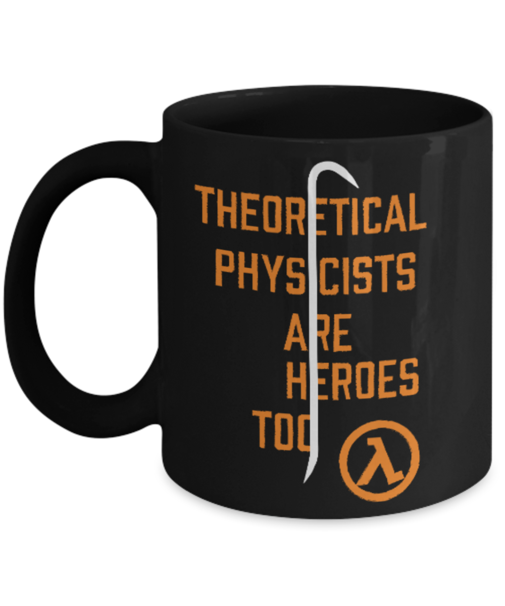 Games Lovers mugs, Theoretical Physicist - Black Coffee Mug Porcelain Tea Cup 11 oz - Great Gift