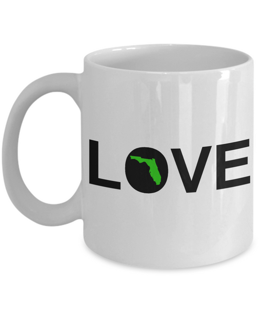 Florida State Love Personalized Gift Coffee mug, I Love Florida -White Porcelain Coffee Mug 11 oz