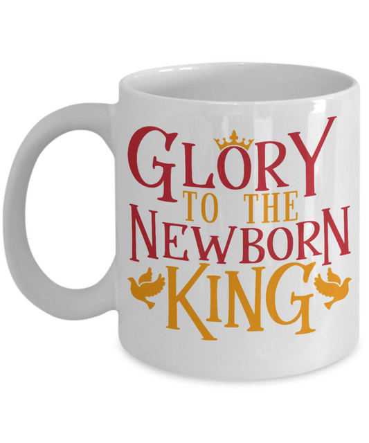 Knightmare before christmas mug - Glory To The Newborn King - Funny Christmas Gift Mugs, Christmas Gifts for family Ceramic Cup White, Funny Mugs Gift Ideas 11 Oz