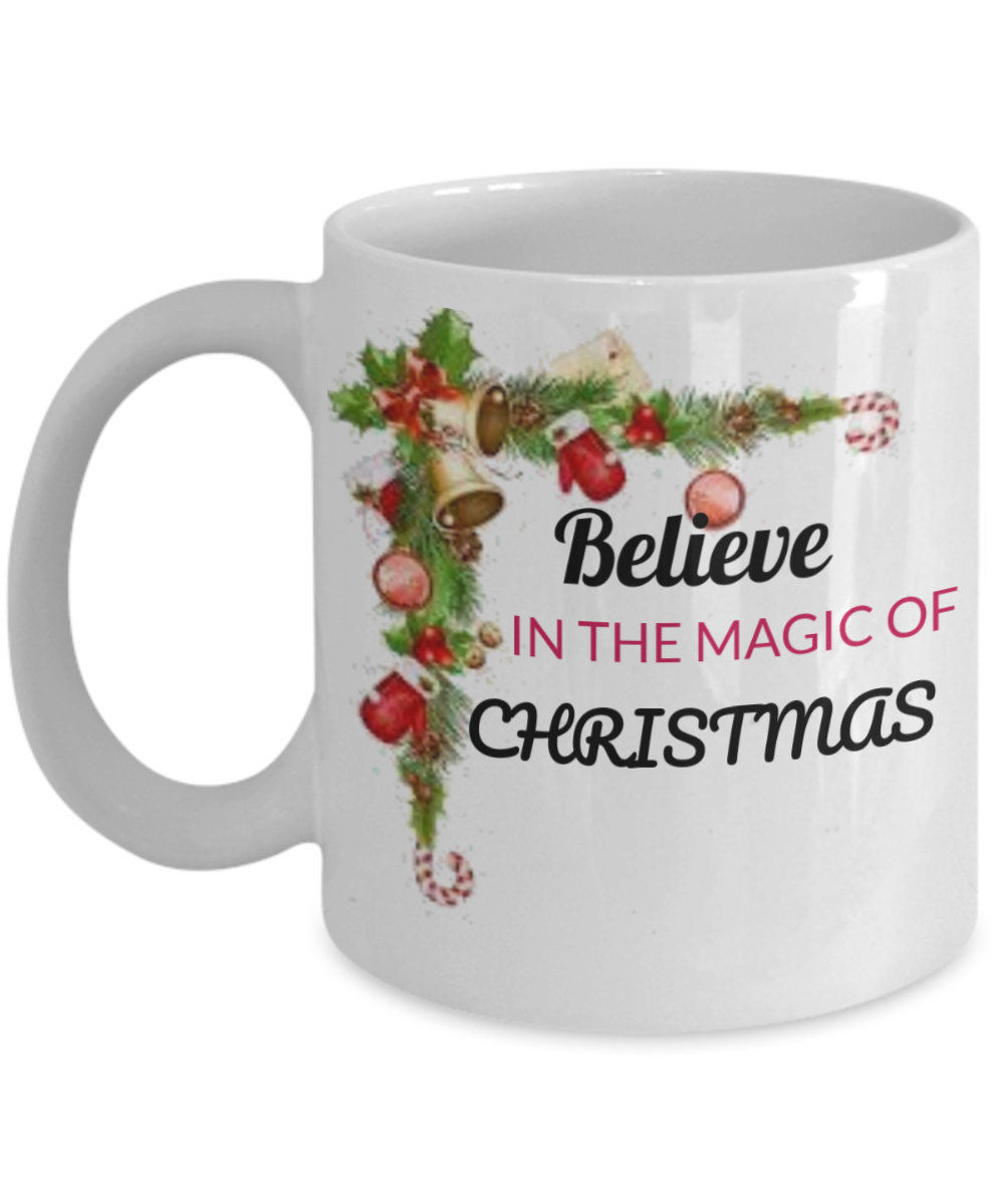 Believe in Santa Mug - Believe Mug, Believe in Santa, Believe in the magic of Christmas, Coffee Cup, Christmas Gift, Christmas Mug