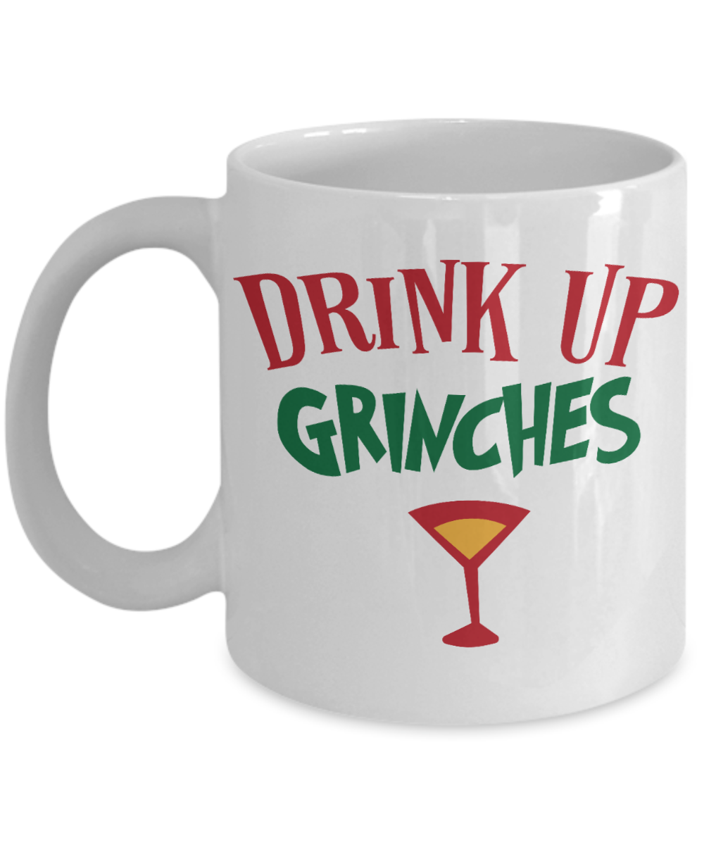 Nightnare before christmas mug - Drink Up Grinches - Funny Christmas Gift Mugs, Christmas Gifts for family Ceramic Cup White, Funny Mugs Gift Ideas 11 Oz