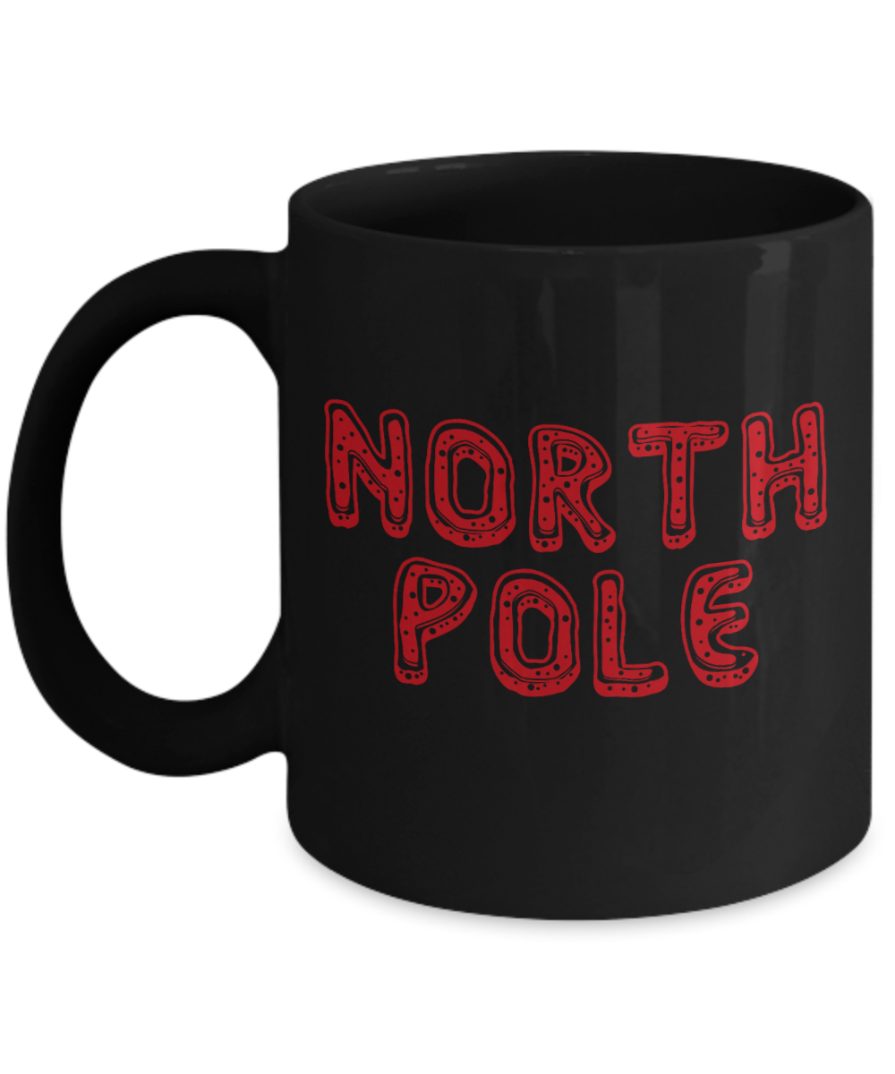 Knightmare before christmas mug - North Pole - Funny Christmas Gifts Mugs, Christmas Gifts for family Ceramic Cup Black, Funny Mugs Gift Ideas 11 Oz