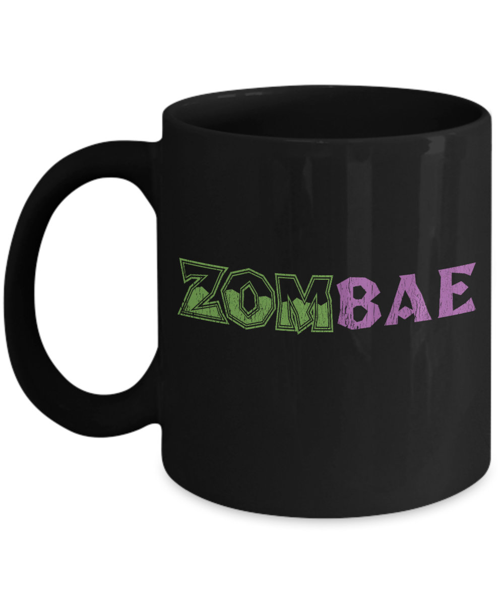 Halloween Coffee Mug, Zombae -Black Porcelain Coffee Mug 11 Oz For Halloween