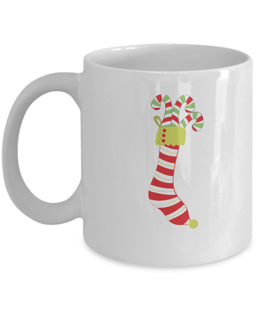 Christmas Santa Socks white mugs - Funny Christmas White coffee mugs 11 oz