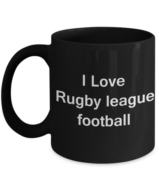 I Love Rugby League Football - I Love Lacrosse - Valentines Black coffee mugs 11 oz