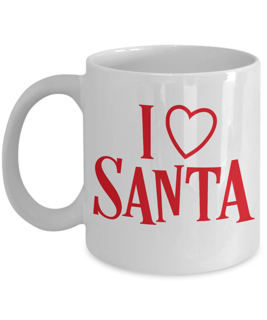 Knightmare before christmas mug - I Love Santa - Funny Christmas Gift Mugs, Christmas Gifts for family Ceramic Cup White, Funny Mugs Gift Ideas 11 Oz