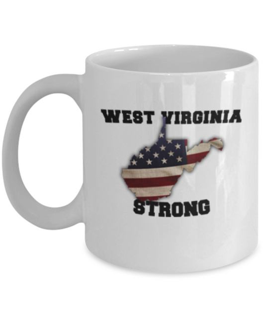 West Virginia State coffee mug - Porcelain White Funny White coffee mugs 11 oz