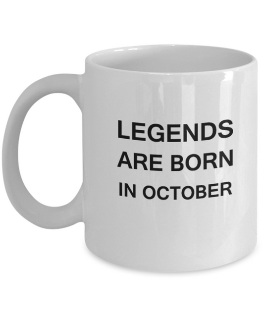 Legends Are Born In October Travel Mug Travel Coffee Mugs Tea Cups White coffee mugs 11 oz