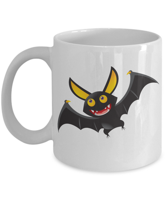 Halloween Bat Coffee Mug - White Porcelain Coffee Cup,Premium 11 oz White coffee cup