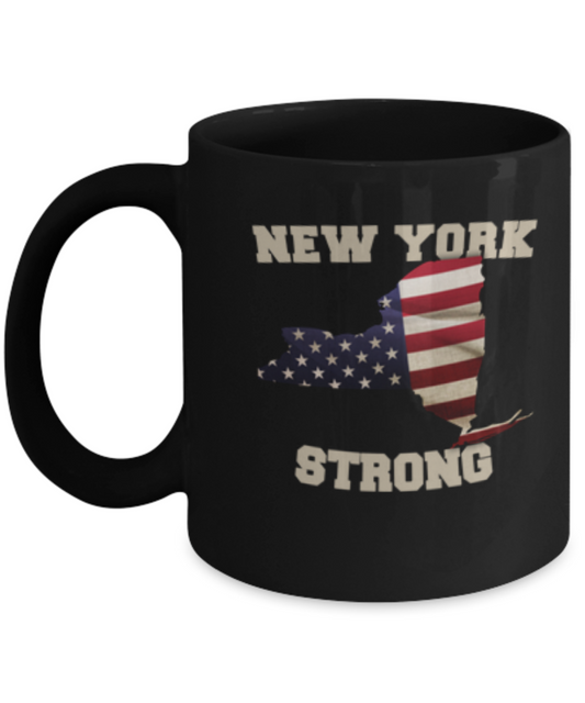New York State coffee Black mug - Porcelain Black Funny Coffee Black coffee mugs 11 oz