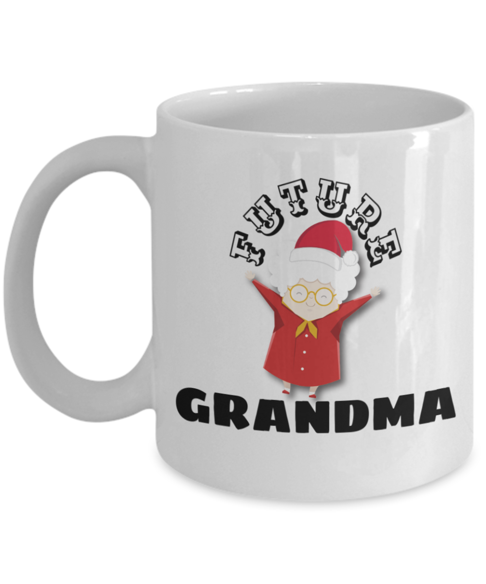 Future Grandma Coffee Mug - White Porcelain Coffee Cup,Premium 11 oz White coffee cup