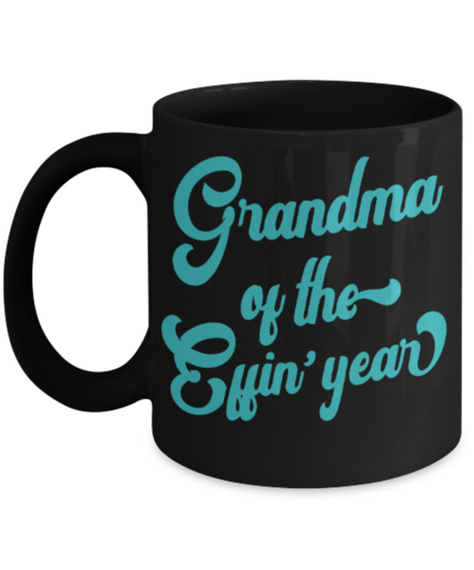 My nonna's boo boo mug - Grandma of the Effin' year - Funny Black Porcelain Coffee Mug Cute Ceramic Cup 11 oz