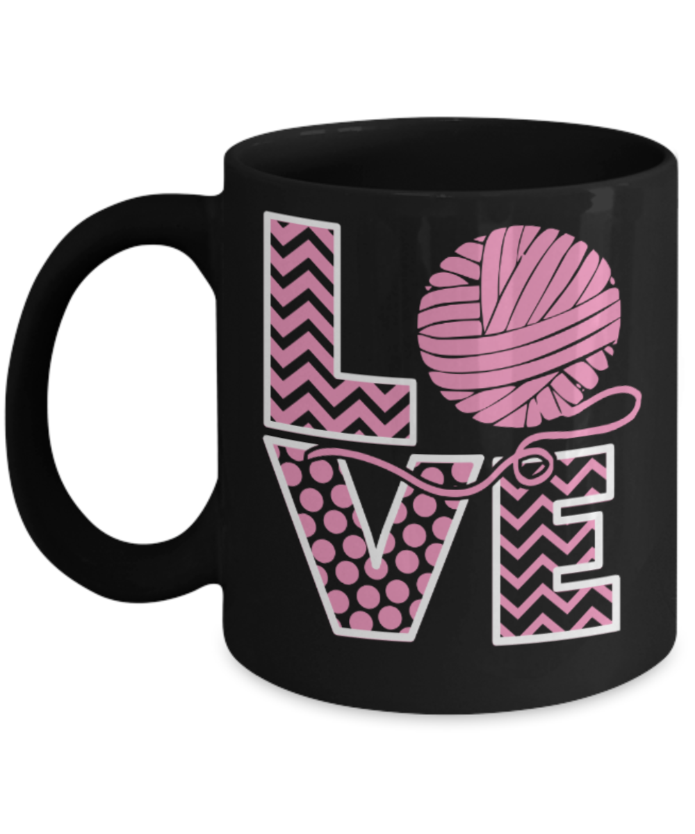 Lovers Gifts Mugs , Love - Black Coffee Mug Porcelain Tea Cup 11 oz - Great Gift