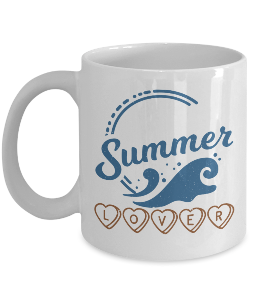 Summer Lovers Mugs, Summer Lover - Funny White Porcelain Coffee 11 oz