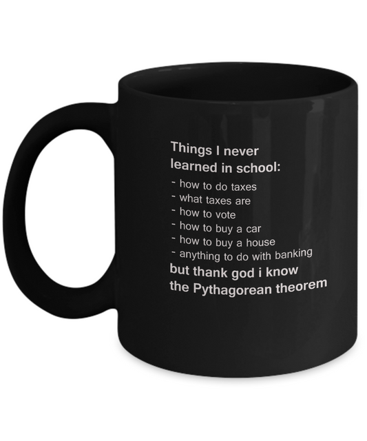 Pythagorean Theorem Black Mugs - Funny Christmas Black coffee mugs 11 oz