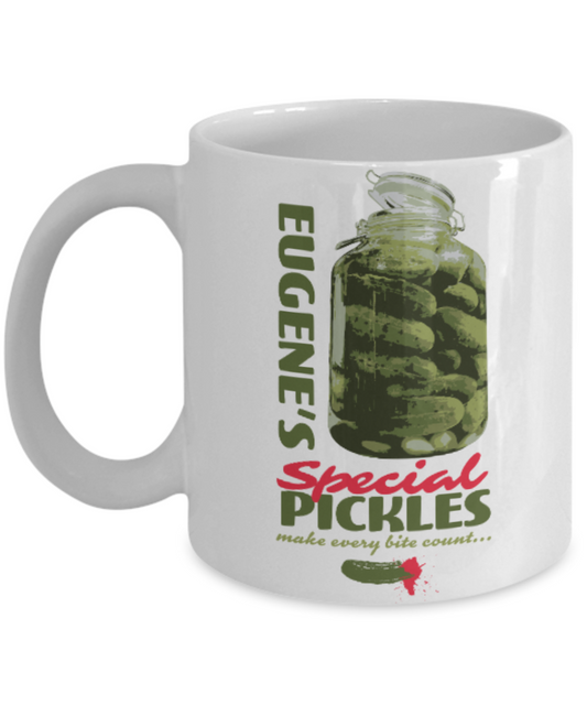 Plants vs zombies gift box mugs , Eugene's Pickles - White Coffee Mug Porcelain Tea Cup 11 oz - Great Gift