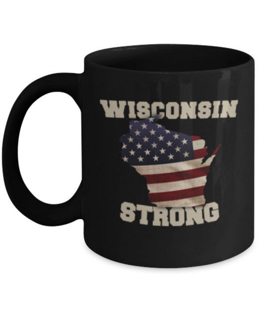 Wisconsin State coffee mug - Porcelain Black Funny Coffee Mug, Best Office Tea Mug & Coffee Cup Gifts 11 oz Ceramic