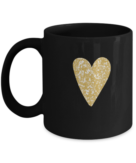 Floral Brown Love Black Mugs - Funny Christmas Gifts Black coffee mugs 11 oz