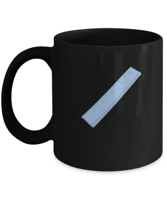 Ruler Blue Black Mugs - Funny coffee mugs - Porcelain Black coffee mugs 11 oz