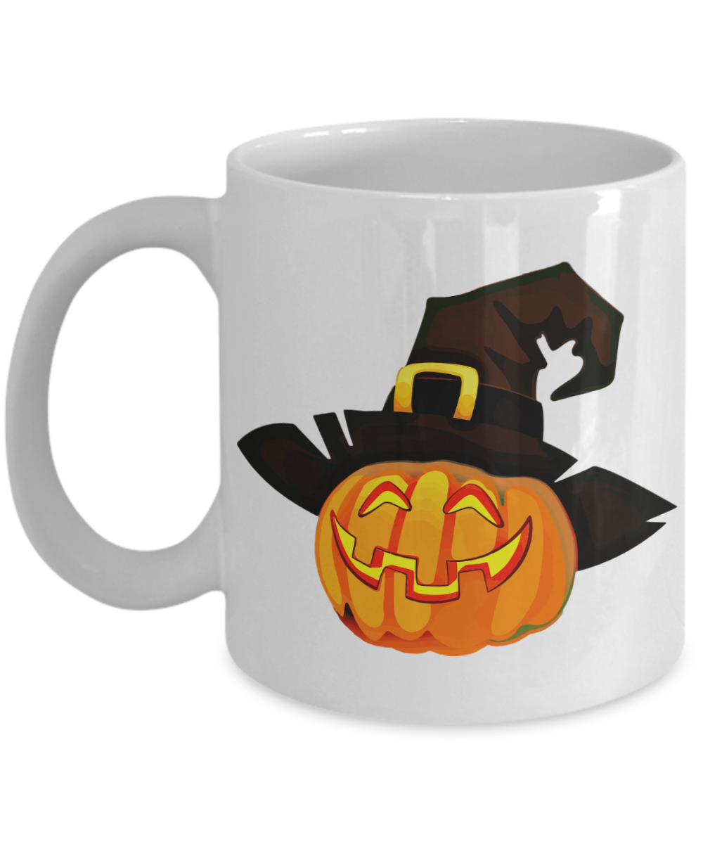 Halloween Cartoon Mug - White Porcelain Coffee Cup,Premium 11 oz White coffee cup