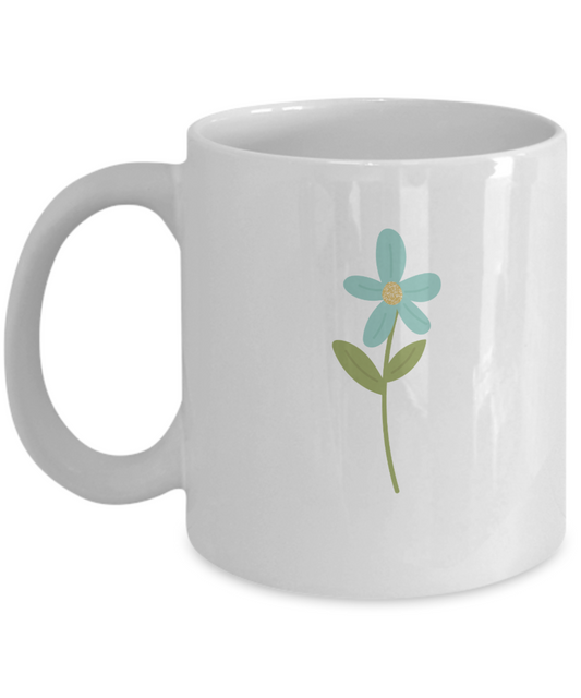Floral Leaf and Flower white mugs - Funny Christmas Gifts -  White coffee mugs 11 oz