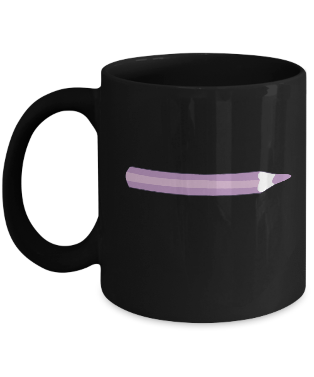 Pencil Lilac 2 Black Mugs - Funny coffee mugs -Black coffee mugs 11 oz
