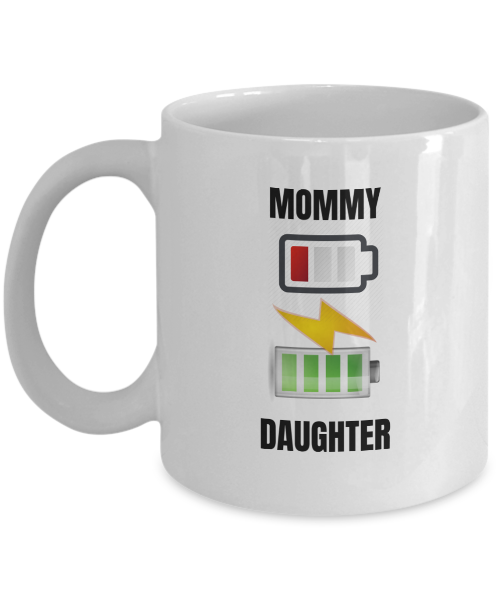 Funny Mom Gifts - MOM LOW BATTERY OFF - Mothers Day Gift White coffee mugs 11 oz