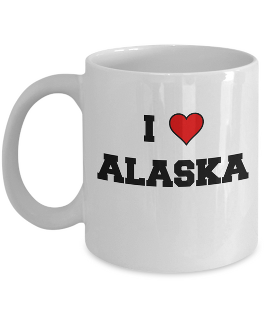 Alaska Tea Coffee Mugs,I Love Alaska Ceramic Coffee Mug Tea Cup Gifts Mugs 11 oz Funny Mugs