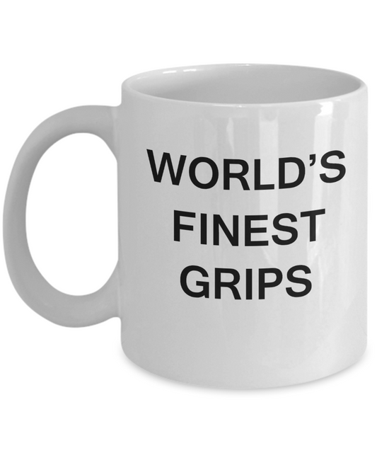 World's Finest Grips - Gifts For Grips - Porcelain White coffee mugs 11 oz