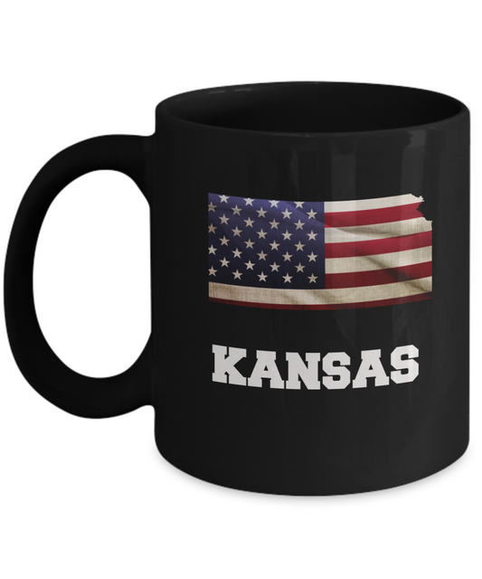 I Love Kansas Coffee mug sets - 11 OZ Black coffee mugs  State Love Gift Idea Cup Funny