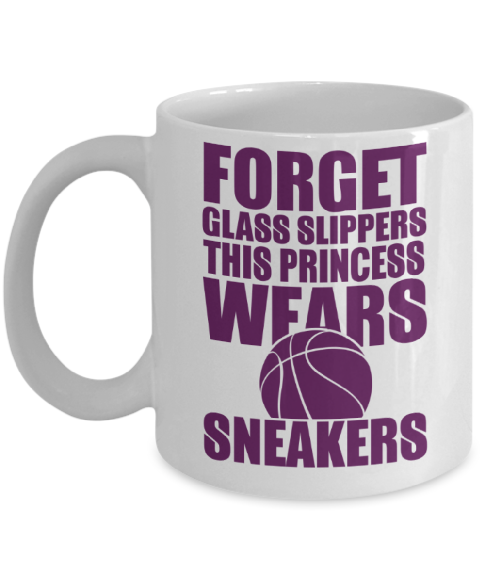 Baseball lovers mugs, This princess wears Baseball sneakers - Funny White Porcelain Coffee 11 oz