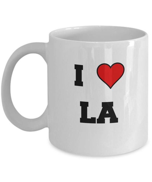 Louisiana Mug, I Love Louisiana LA Abbreviation USA States Ceramic Coffee Mug Tea Cup Gifts Mugs 11 oz Funny Mugs
