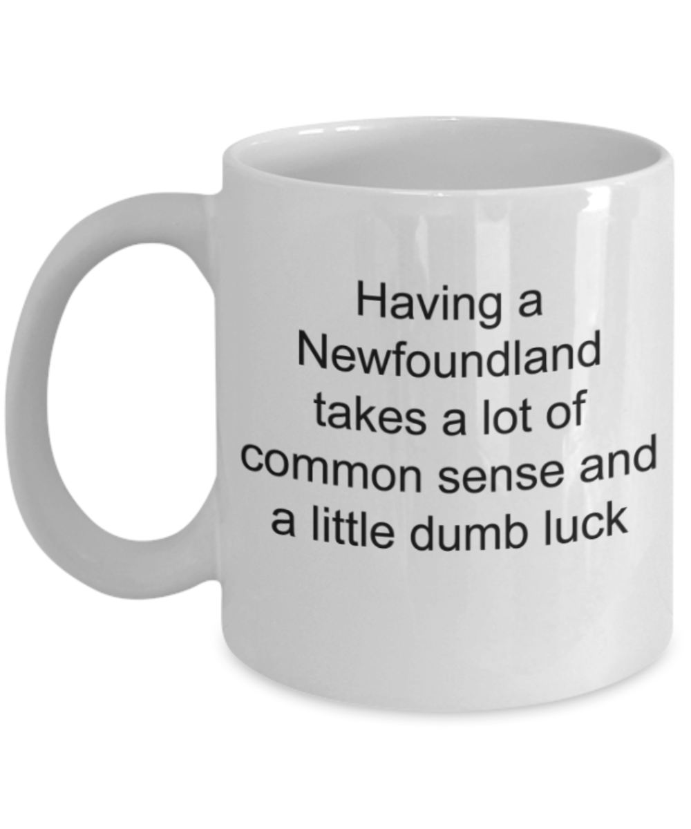 Newfoundland lovers gifts mugs, Having a Newfoundland takes a lot of common sense - Funny White Porcelain Coffee Mug Cute Ceramic Cup 11 oz