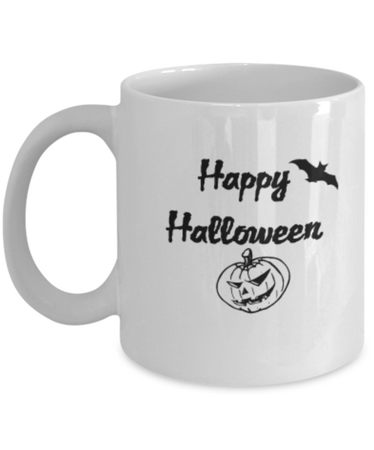 Trick or Treat Happy Halloween Coffee Mug for your Halloween Party! White coffee mugs 11 oz