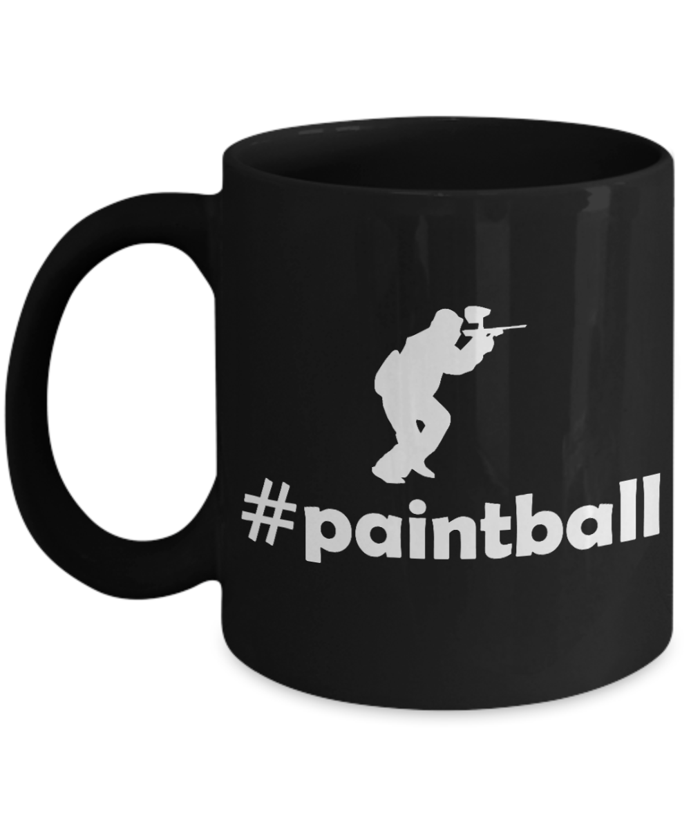 Paintballing Is How I Relax, # Paintball-Black Porcelain Coffee Mug 11 oz For Paintball Player, Paintball Lover, Father, Brother, Sister, Christmas Gift