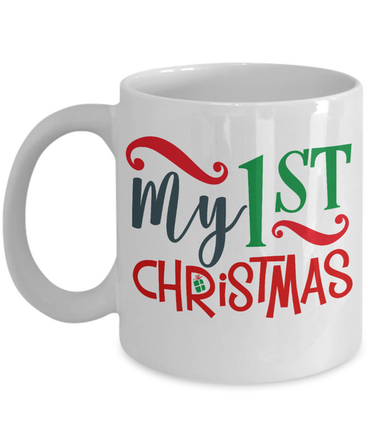 Knightmare before christmas mug - My 1st Christmas - Funny Christmas Gift Mugs, Christmas Gifts for family Ceramic Cup White, Funny Mugs Gift Ideas 11 Oz