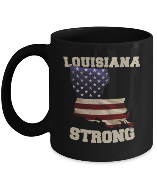 Louisana State coffee Black mug - Porcelain Black Funny Coffee Black coffee mugs 11 oz