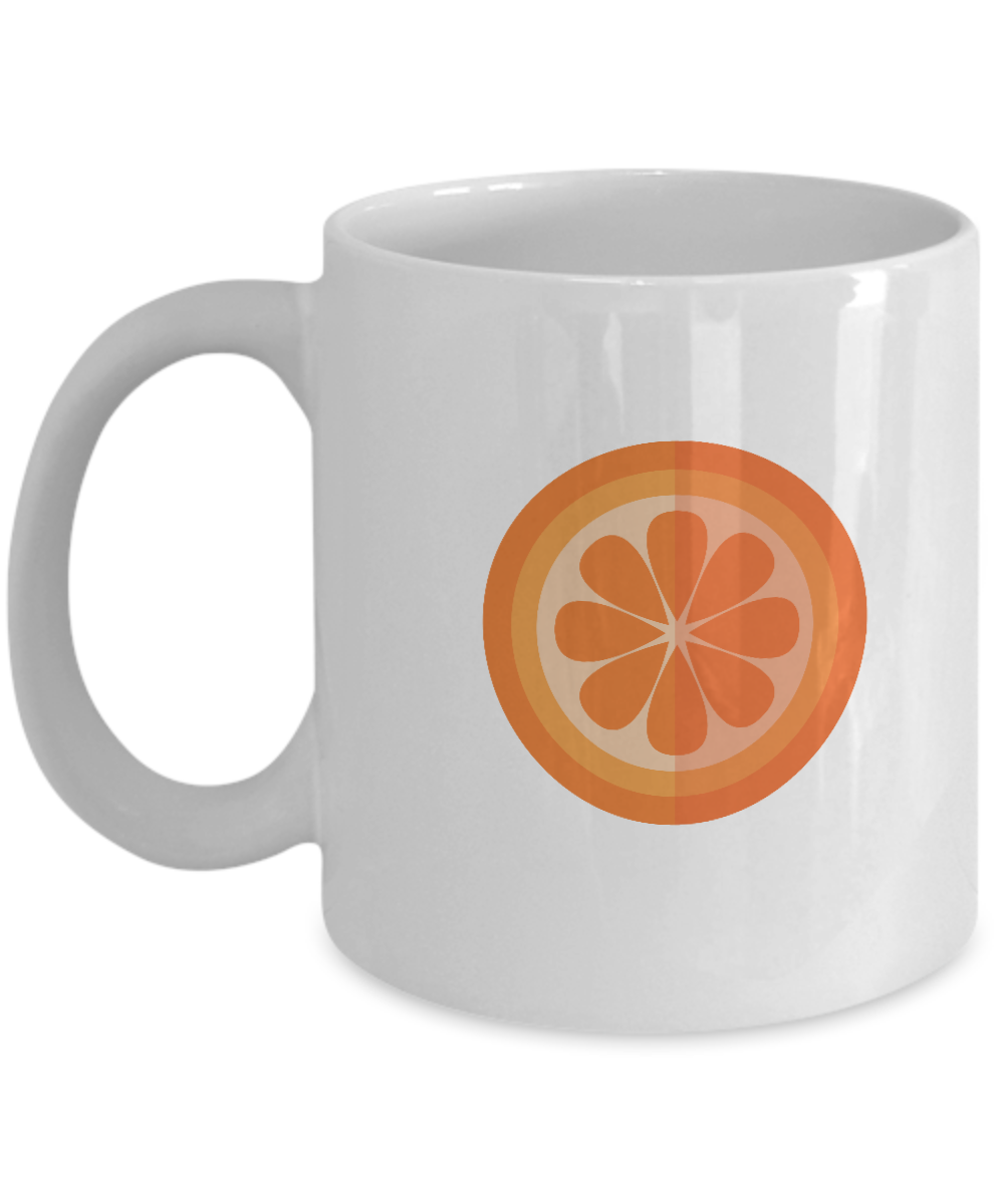 Orange cut coffee mugs - Funny Christmas Gifts - Porcelain White coffee mugs 11 oz