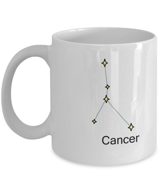 Cancer Zodiac Name Constellation Unique Large Big White Coffee cup-White coffee mugs 11 oz