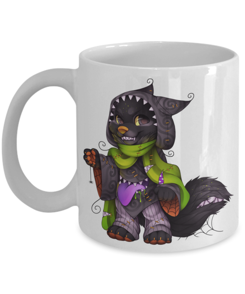 Halloween Wolf Mug - White Porcelain Coffee Cup,Premium 11 oz White coffee cup